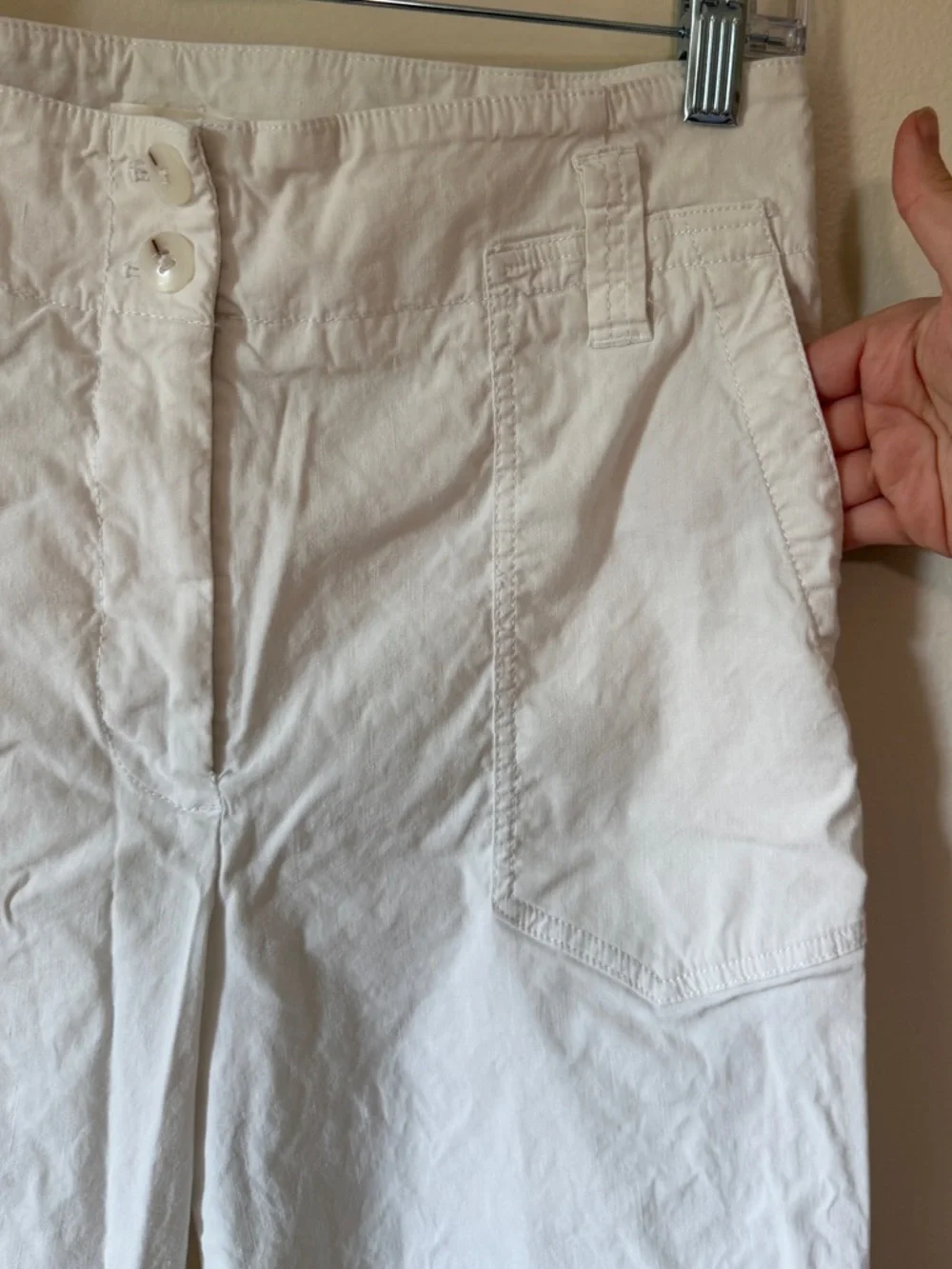 Anthropologie Maeve 10 The Naomi Linen High Rise Wide-Leg Flare Pants White - Picture 7 of 9